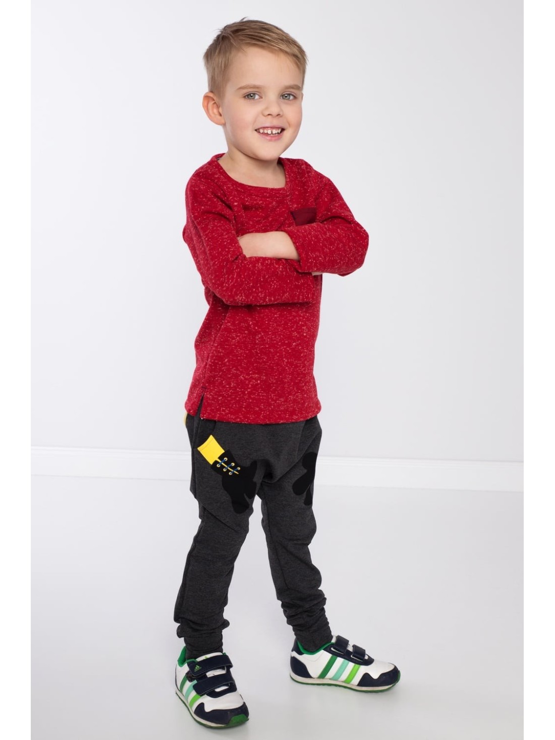 Red boys\' blouse with a pocket DZ9027 - Online store - Boutique